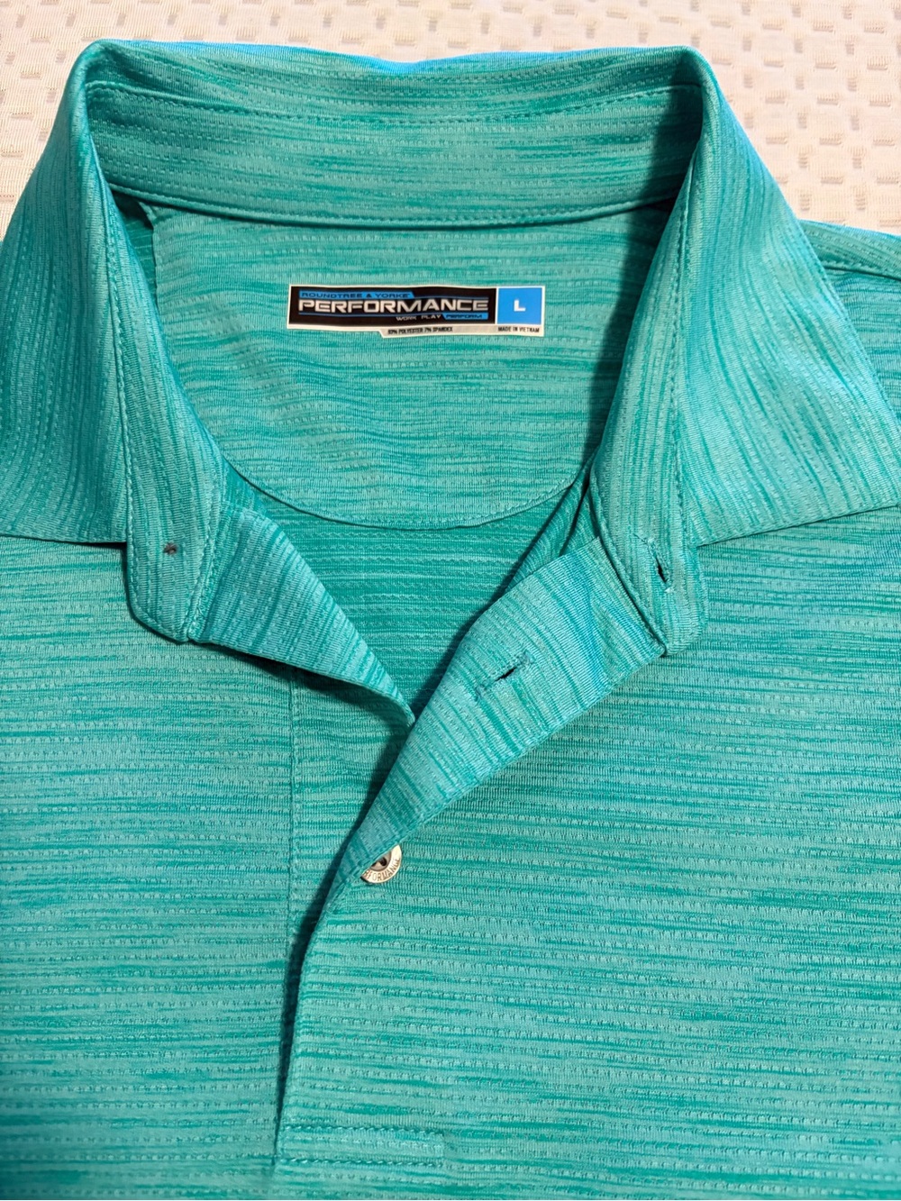Roundtree & Yorke Teal Performance Polo